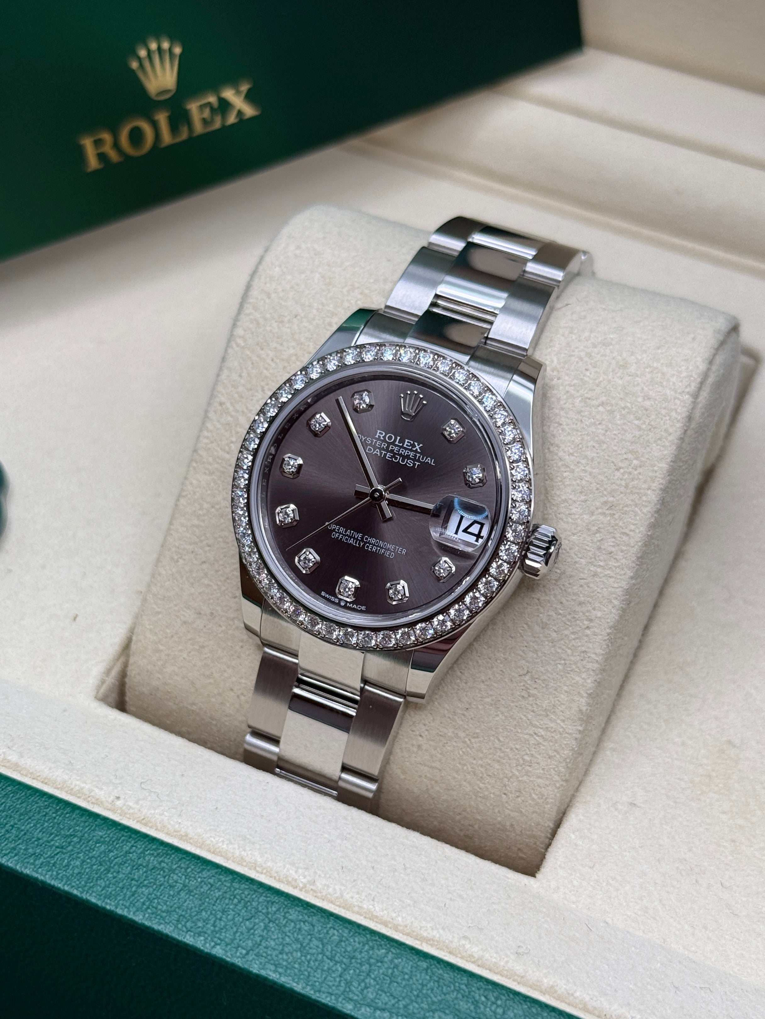 Datejust 31 Dark Grey Diamond Luxury Watch