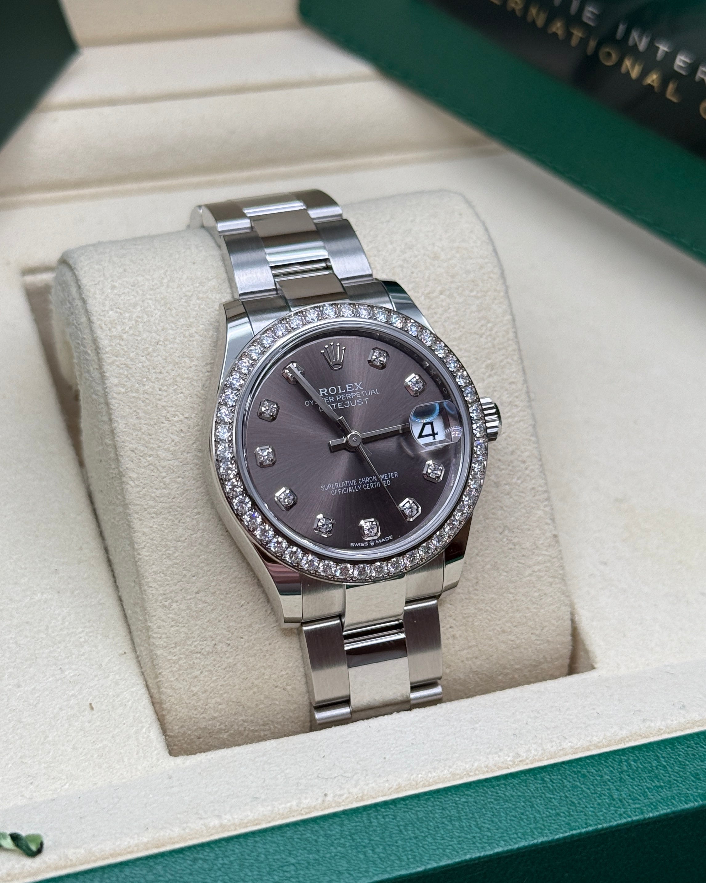 Datejust 31 Dark Grey Diamond Luxury Watch