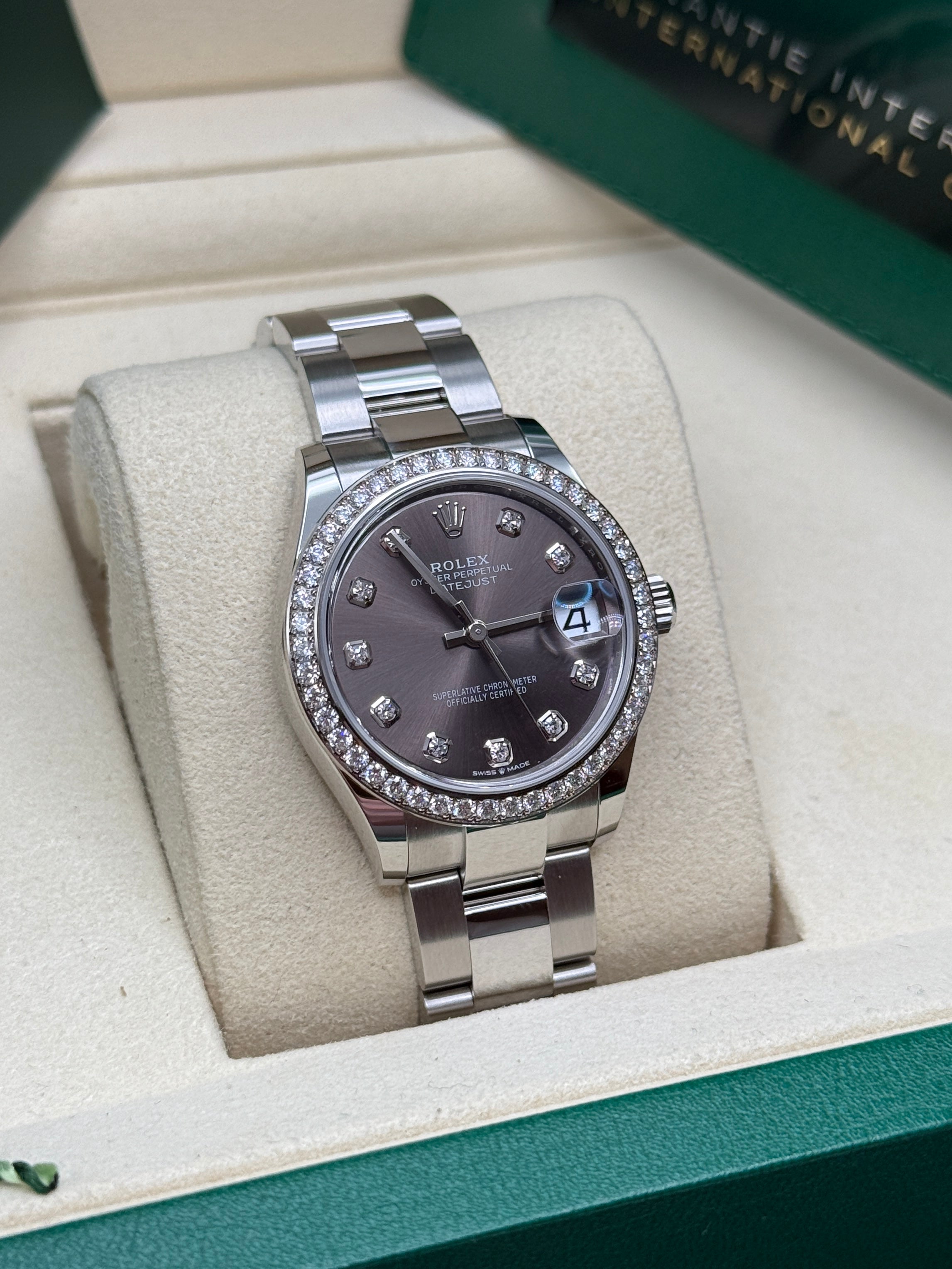 Datejust 31 Dark Grey Diamond Luxury Watch
