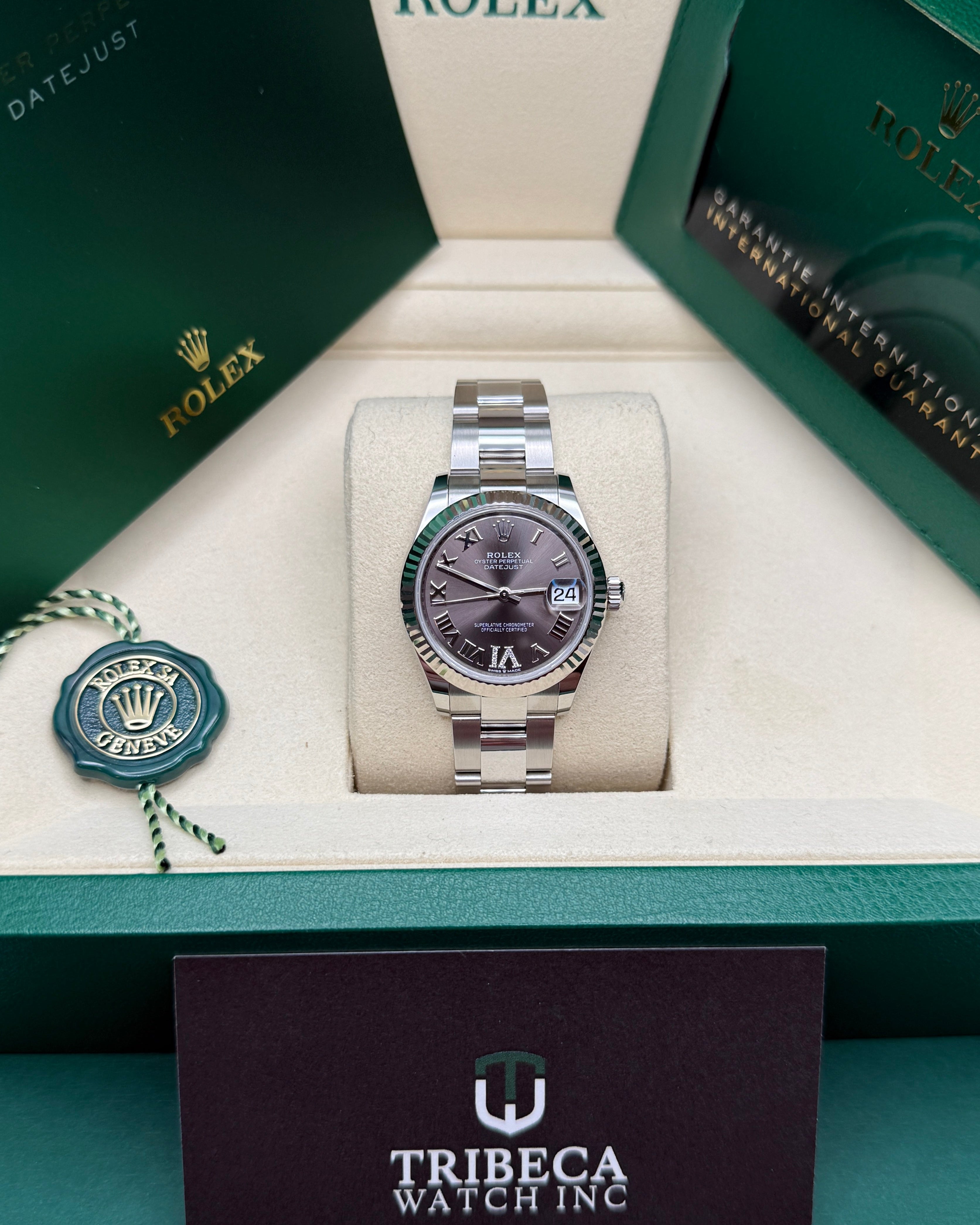 Datejust 31 Dark Grey Roman Diamond Luxury Watch