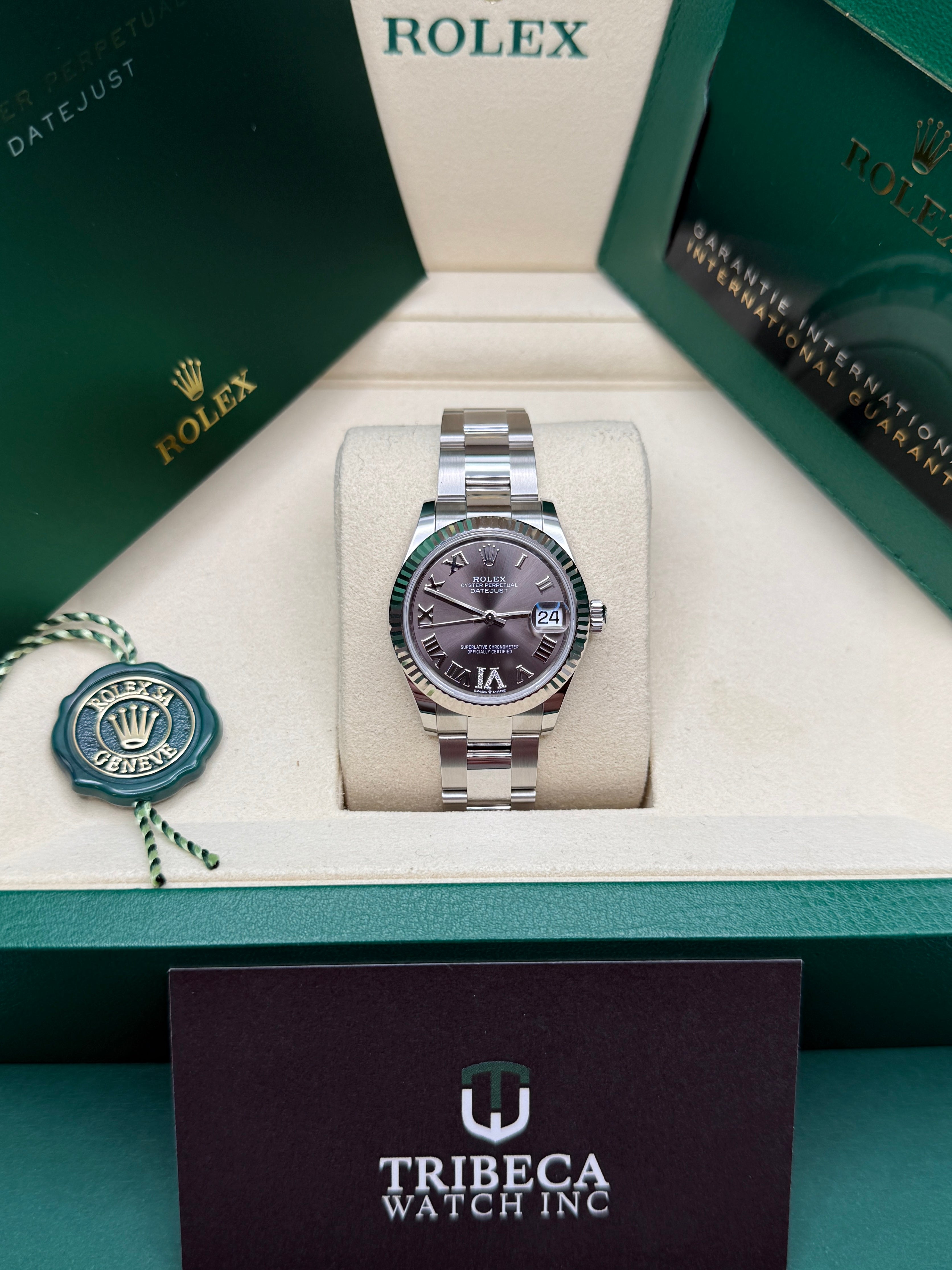 Datejust 31 Dark Grey Roman Diamond Luxury Watch