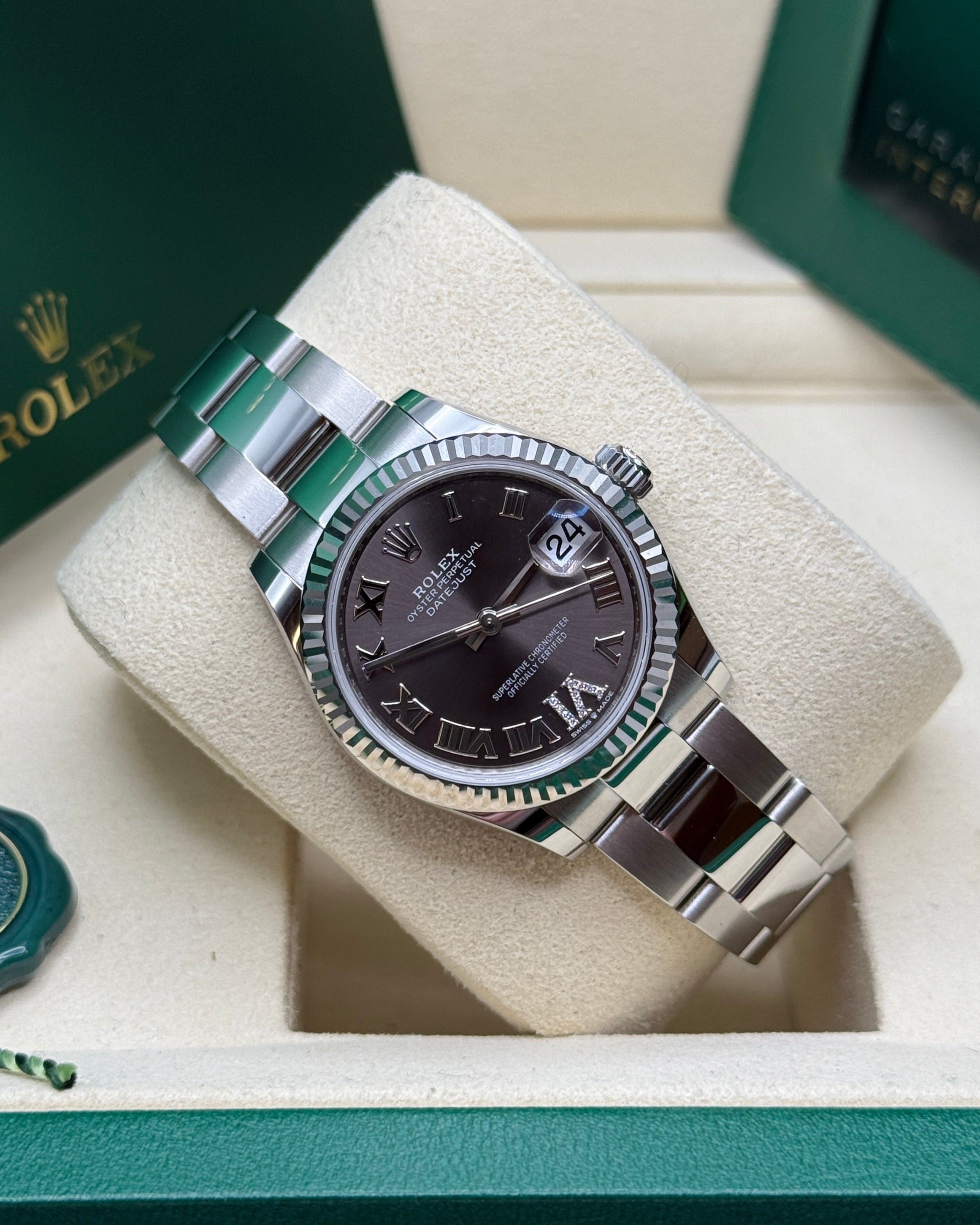 Datejust 31 Dark Grey Roman Diamond Luxury Watch