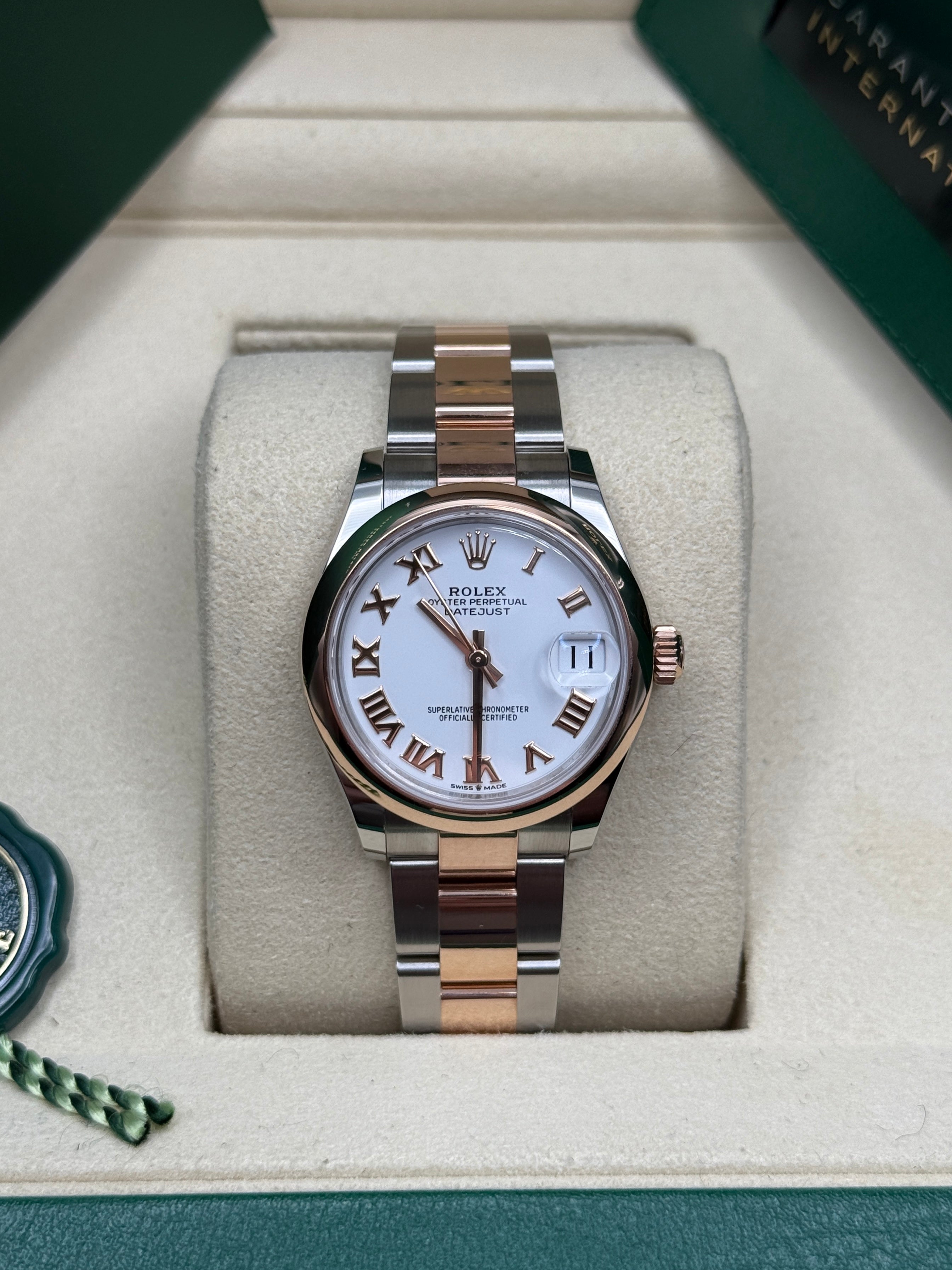 Datejust 31 Everose Gold Two-Tone White Roman Luxury Watch