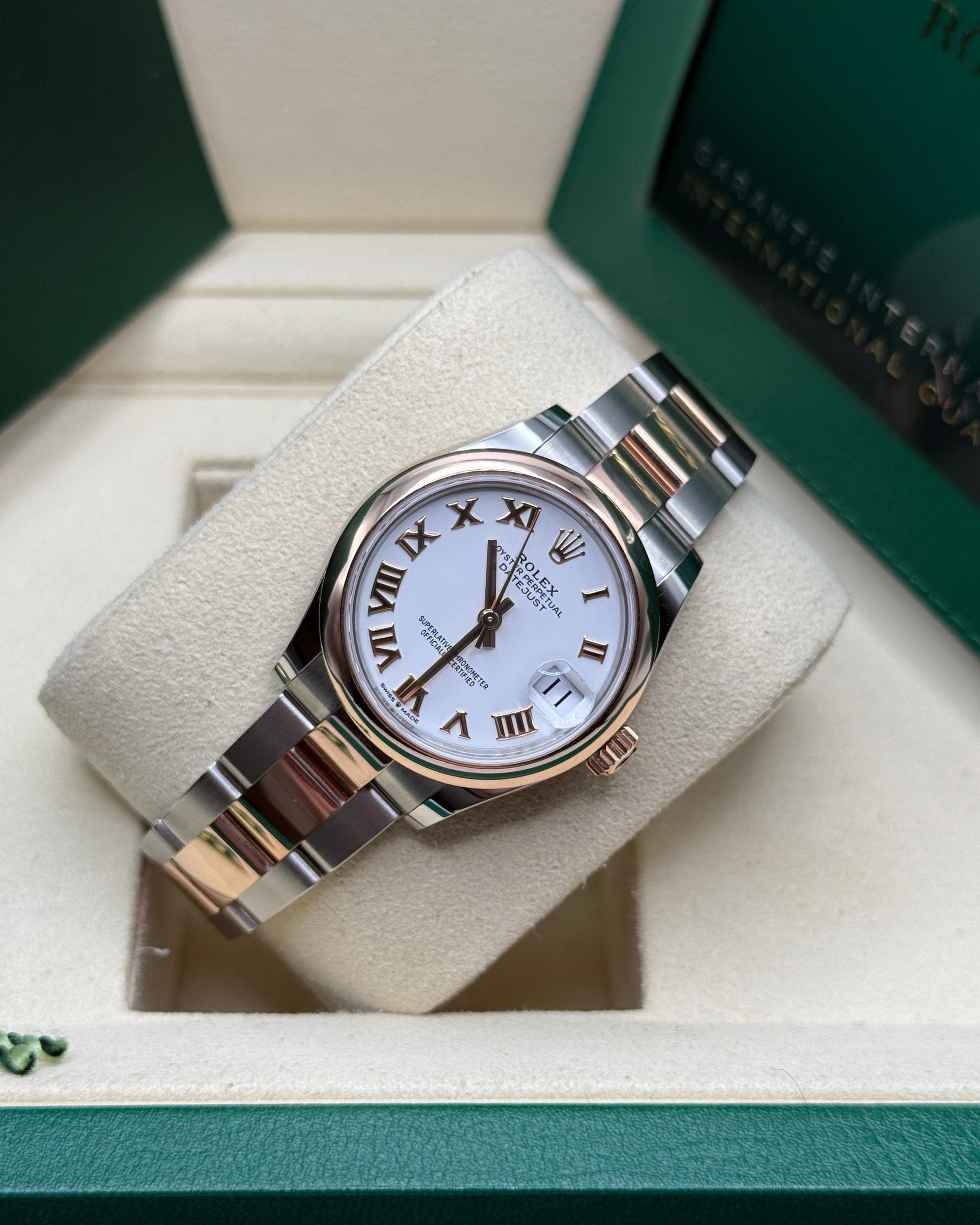 Datejust 31 Everose Gold Two-Tone White Roman Luxury Watch