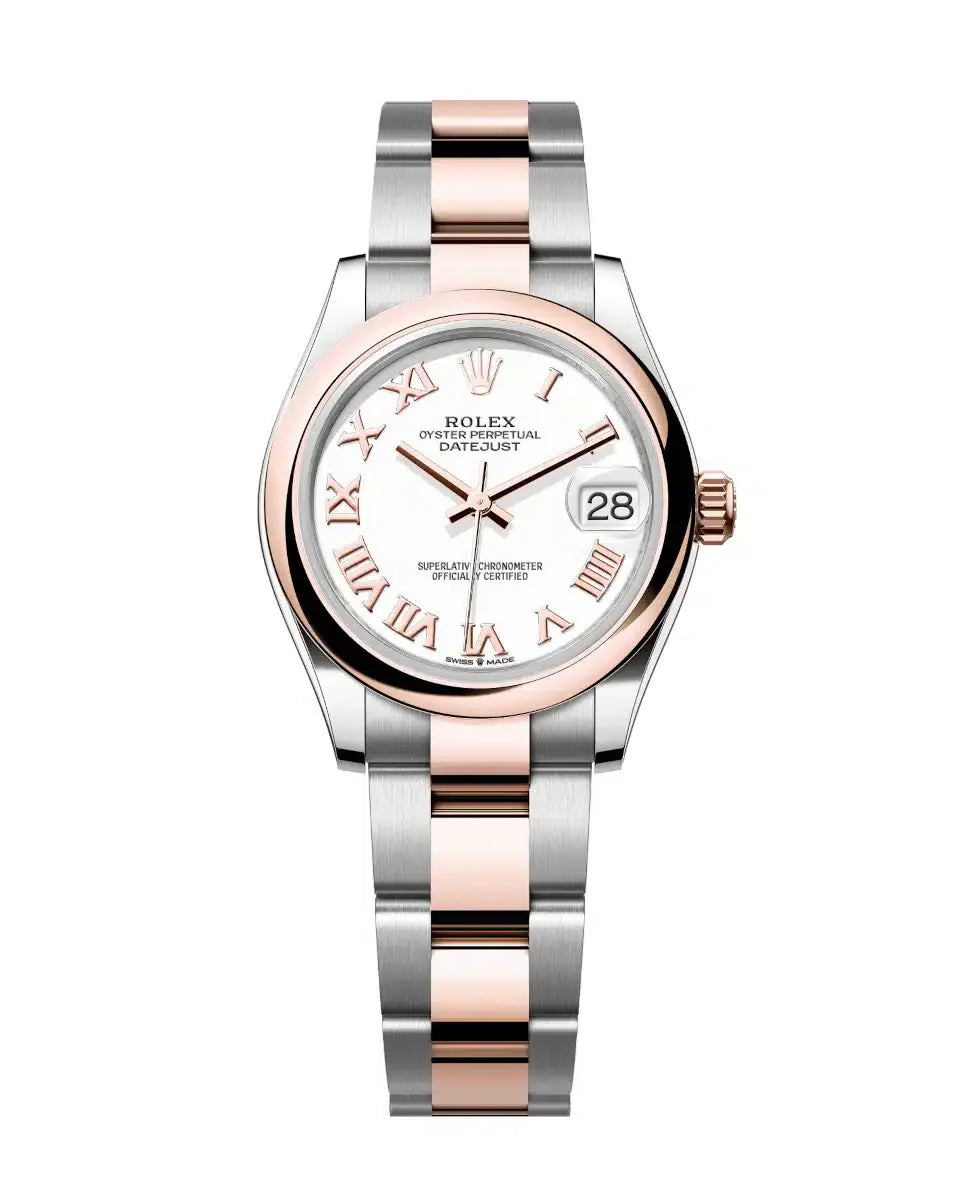 Datejust 31 Everose Gold Two-Tone White Roman Luxury Watch