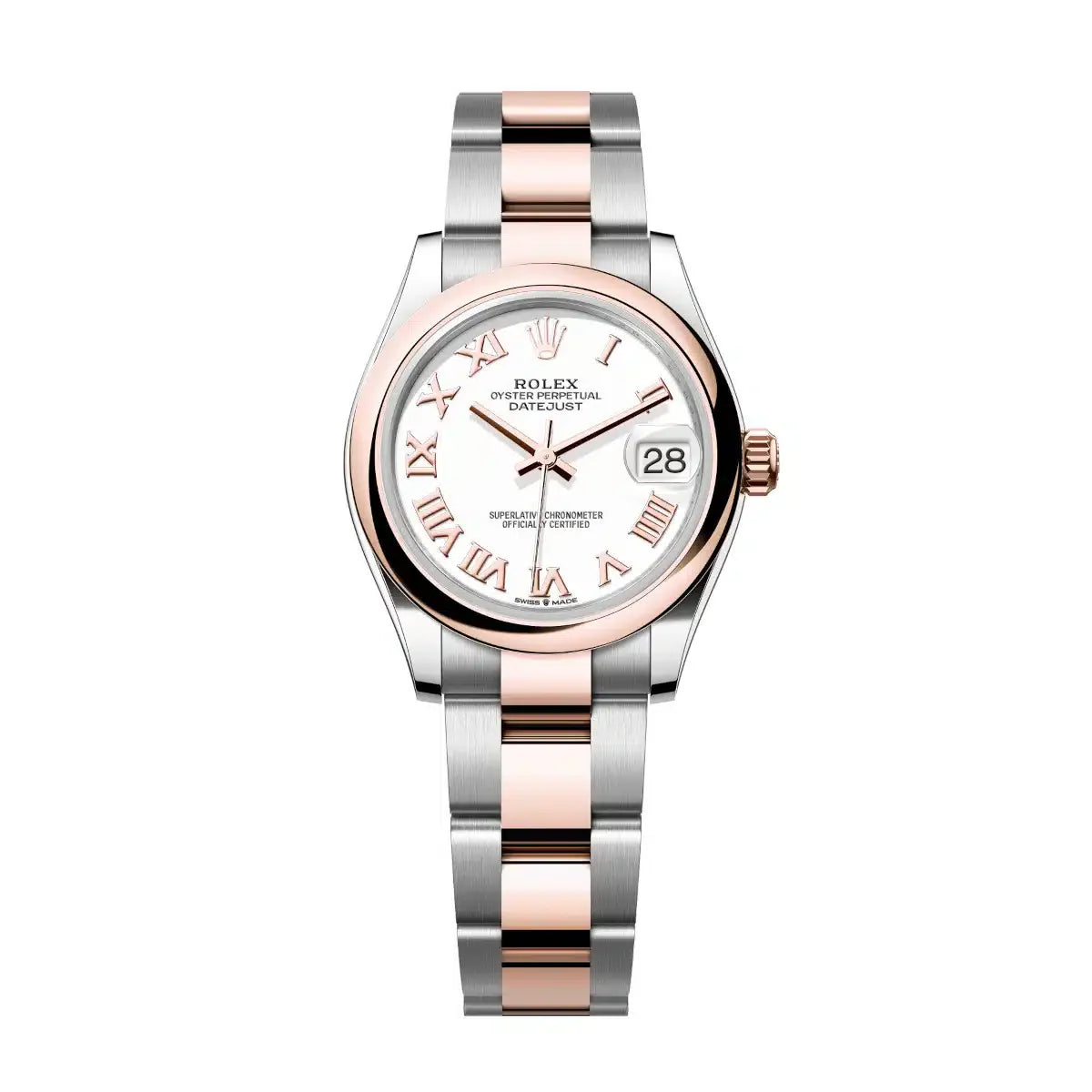Datejust 31 Everose Gold Two-Tone White Roman Luxury Watch