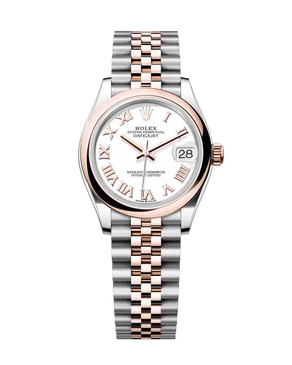 Datejust 31 Everose Gold Two-Tone White Roman Luxury Watch
