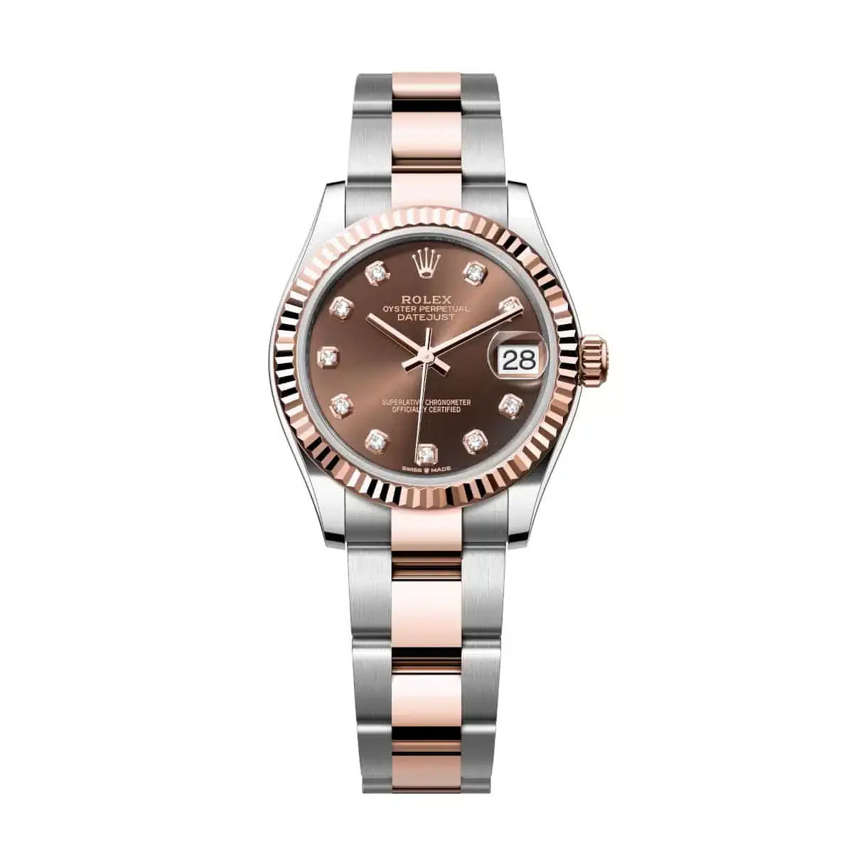 Datejust 31 Everose Gold Two-Tone Chocolate Diamond Luxury Watch