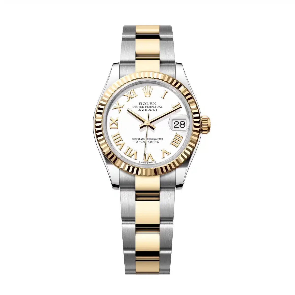 Datejust 31 Yellow Gold Two-Tone White Roman Luxury Watch