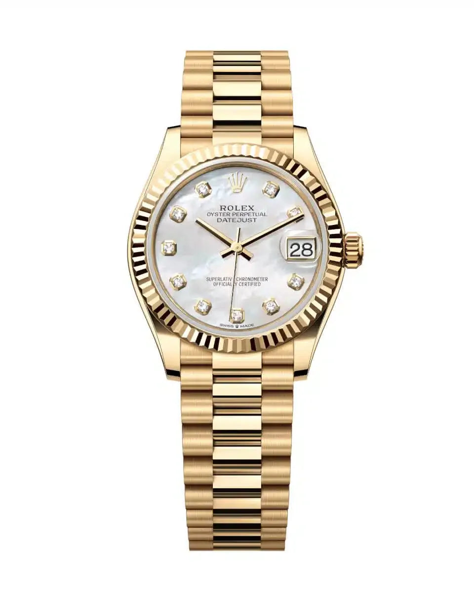 Datejust 31 Yellow Gold Mother of Pearl Diamond Luxury Watch