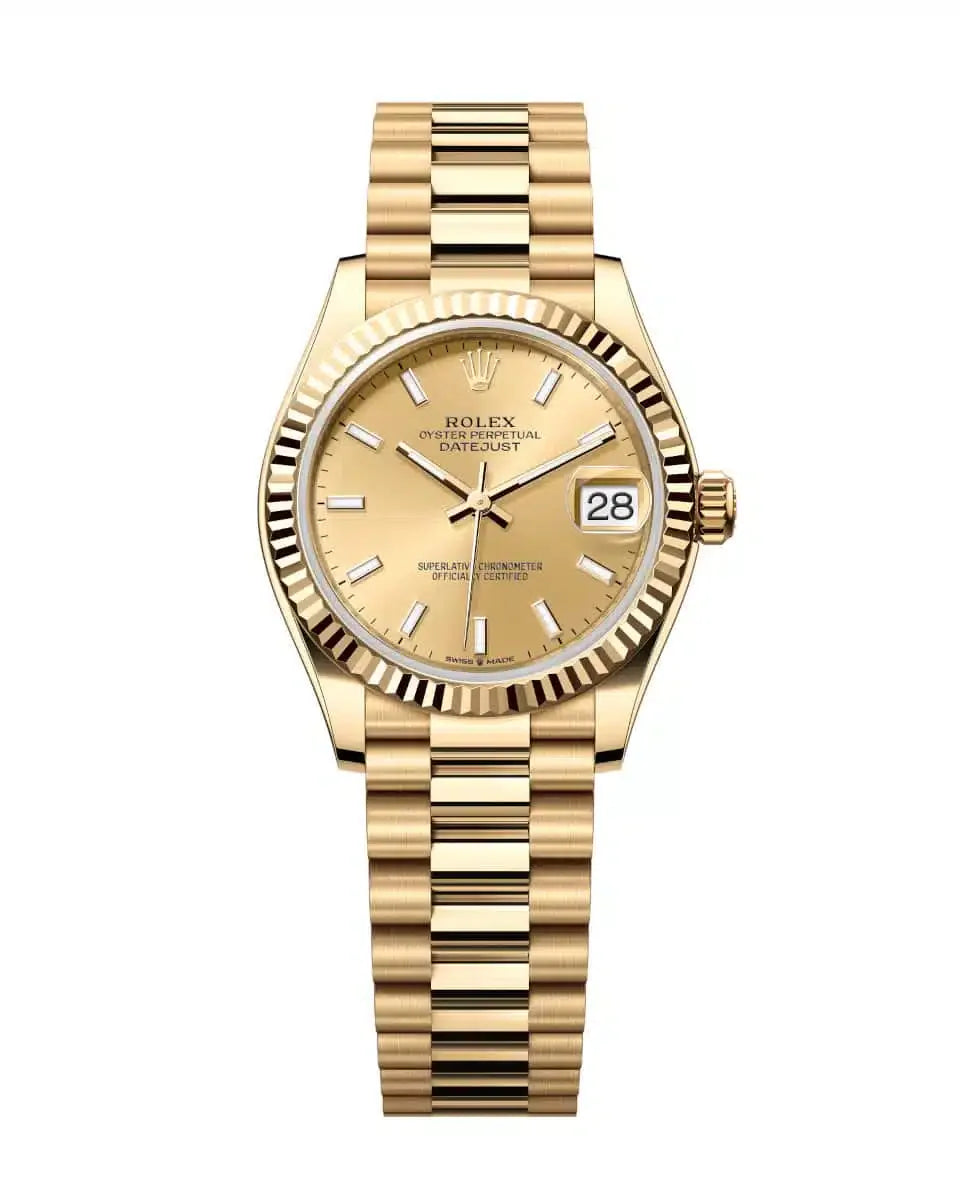 Datejust 31 Yellow Gold Champagne Index Luxury Watch