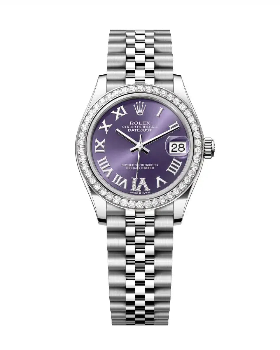 Datejust 31 Aubergine Roman Diamond Luxury Watch