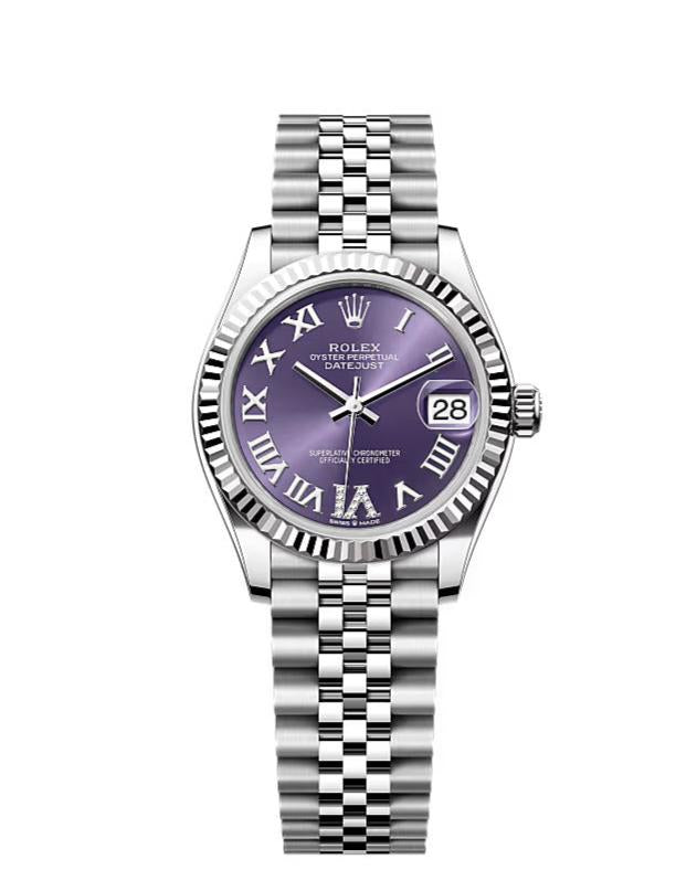 Datejust 31 Aubergine Roman Diamond Luxury Watch