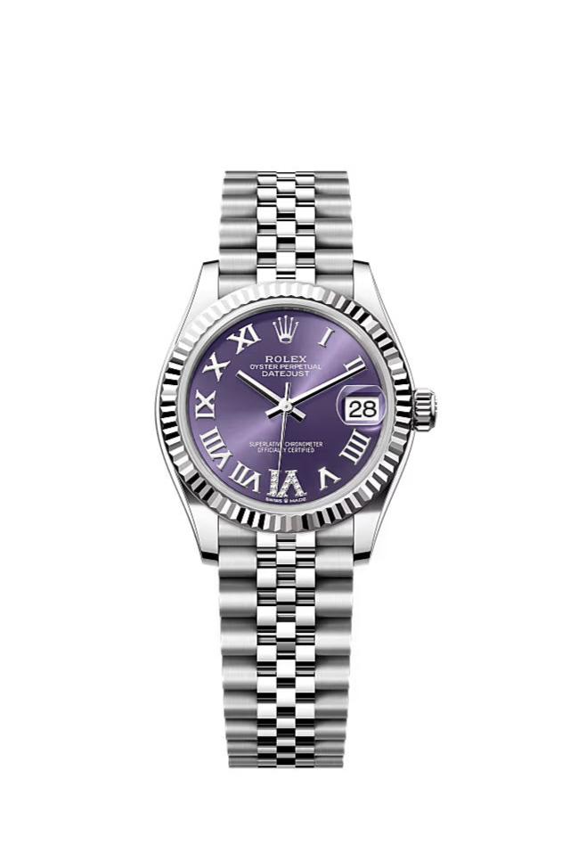 Datejust 31 Aubergine Roman Diamond Luxury Watch