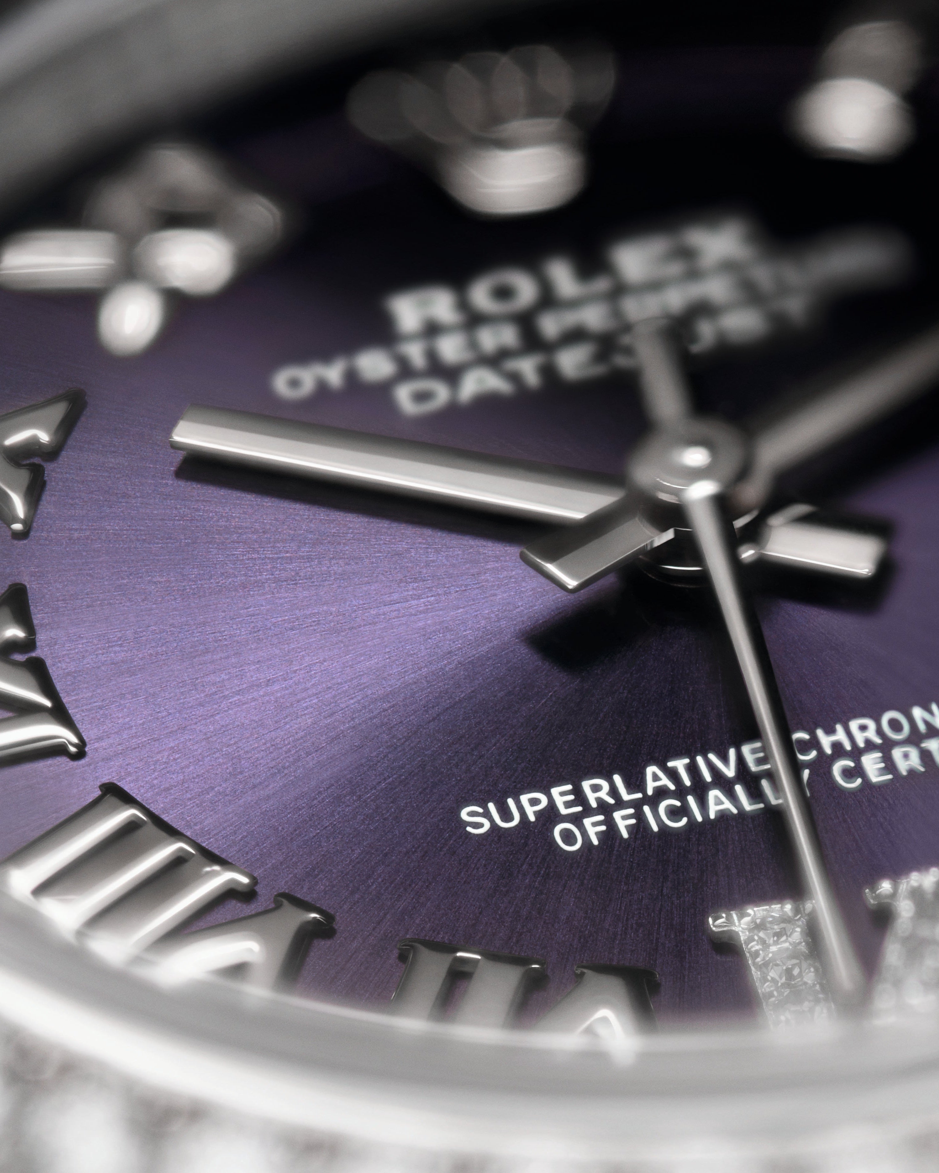Datejust 31 Aubergine Roman Diamond Luxury Watch