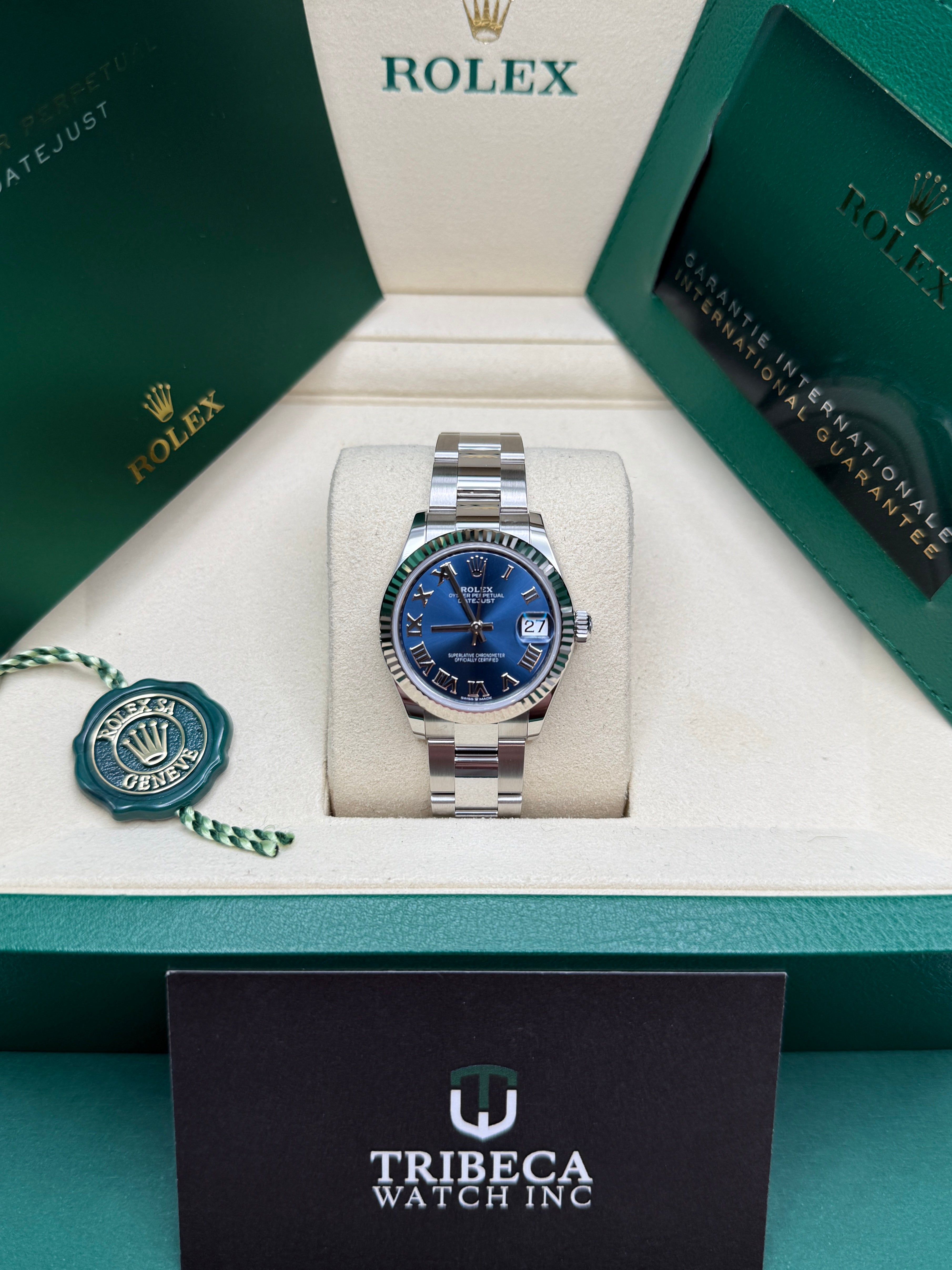 Datejust 31 Bright Blue Roman Luxury Watch