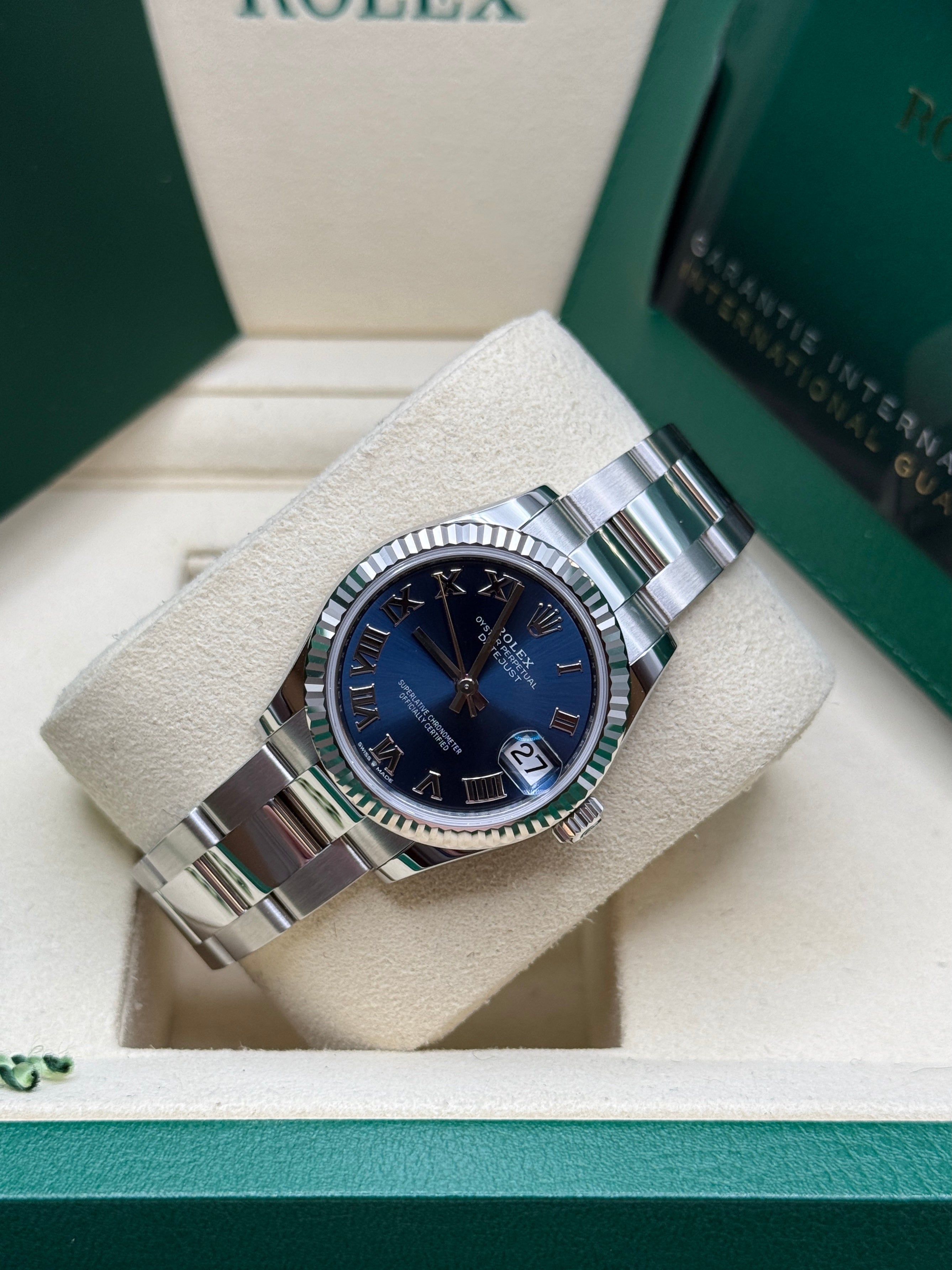 Datejust 31 Bright Blue Roman Luxury Watch