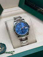 Datejust 31 Azzurro Blue Floral-Motif Diamond Luxury Watch
