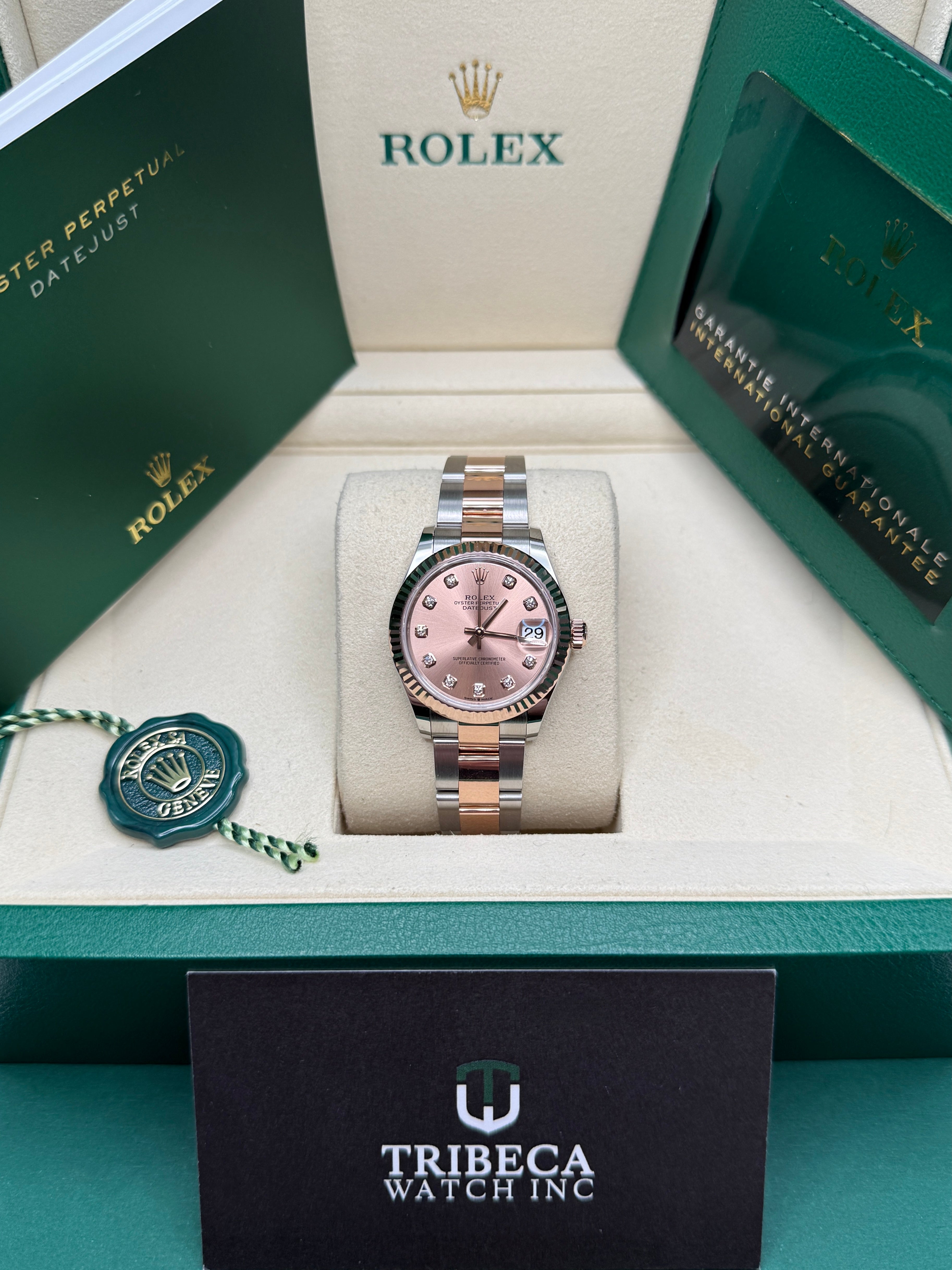 Datejust 31 Everose Gold Two-Tone Rose-Colour Diamond Luxury Watch