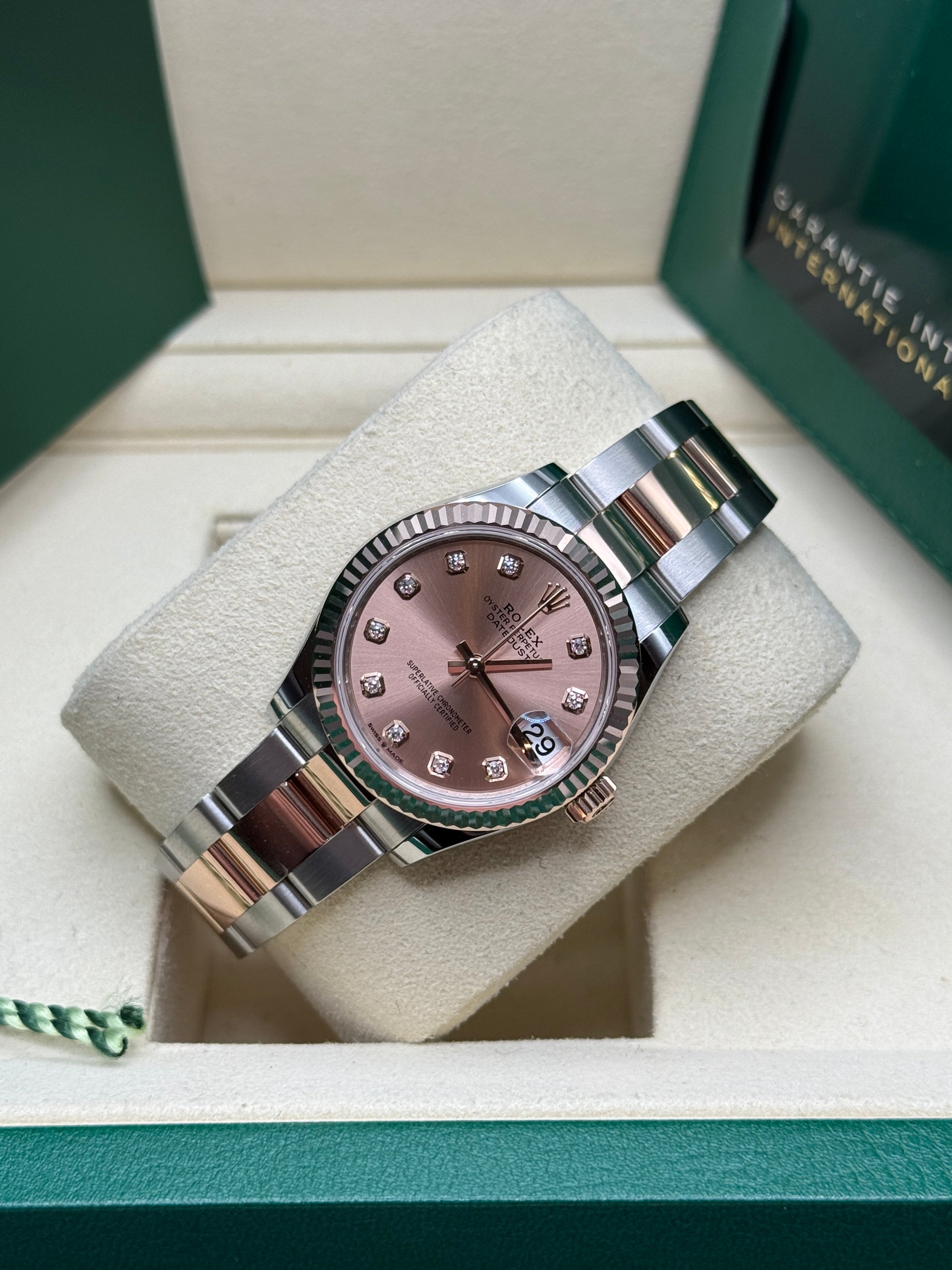 Datejust 31 Everose Gold Two-Tone Rose-Colour Diamond Luxury Watch