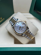 Datejust 31 Yellow Gold Two-Tone Mother of Pearl Diamond Luxury Watch
