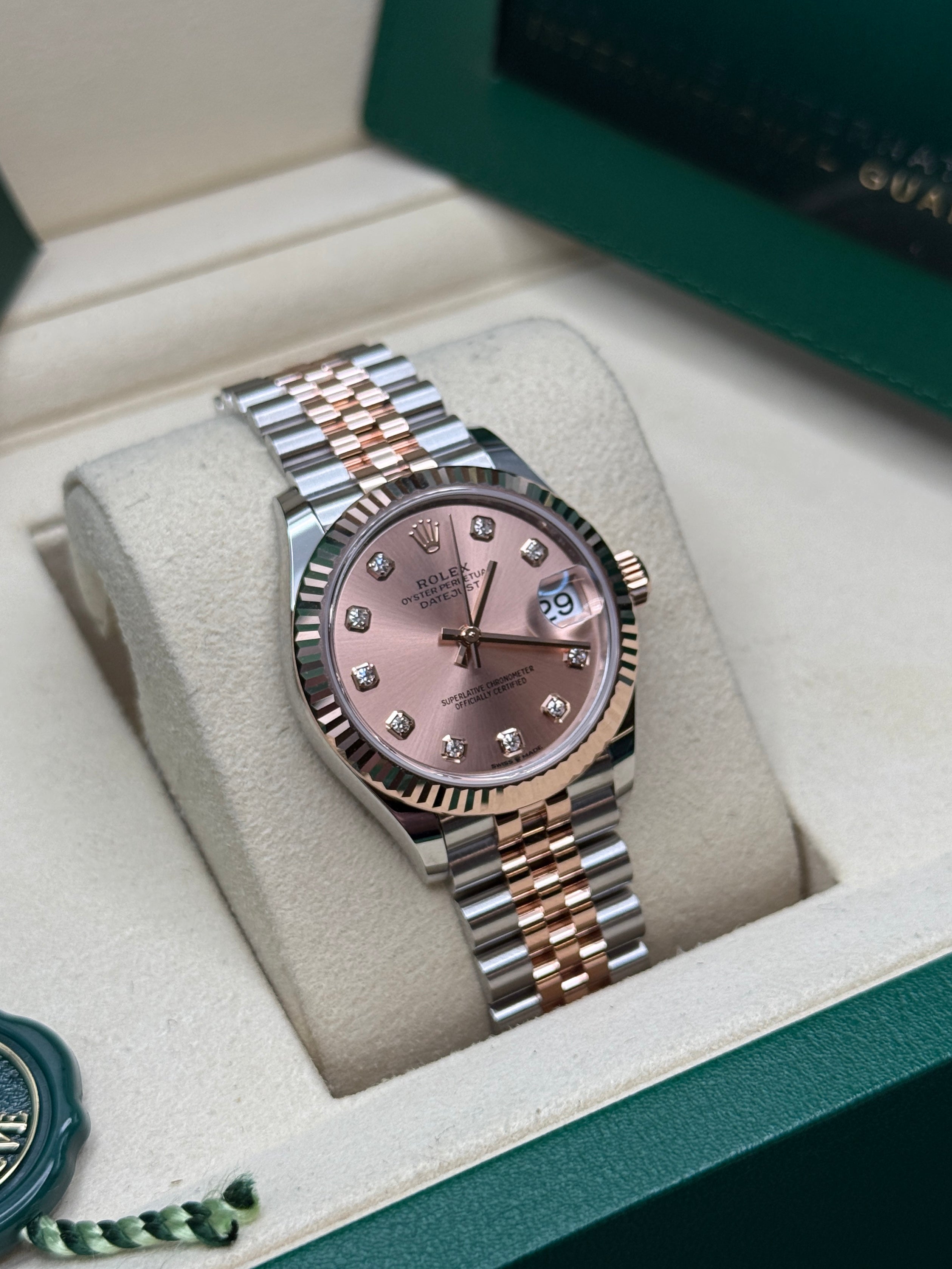 Datejust 31 Everose Gold Two-Tone Rose-Colour Diamond Luxury Watch