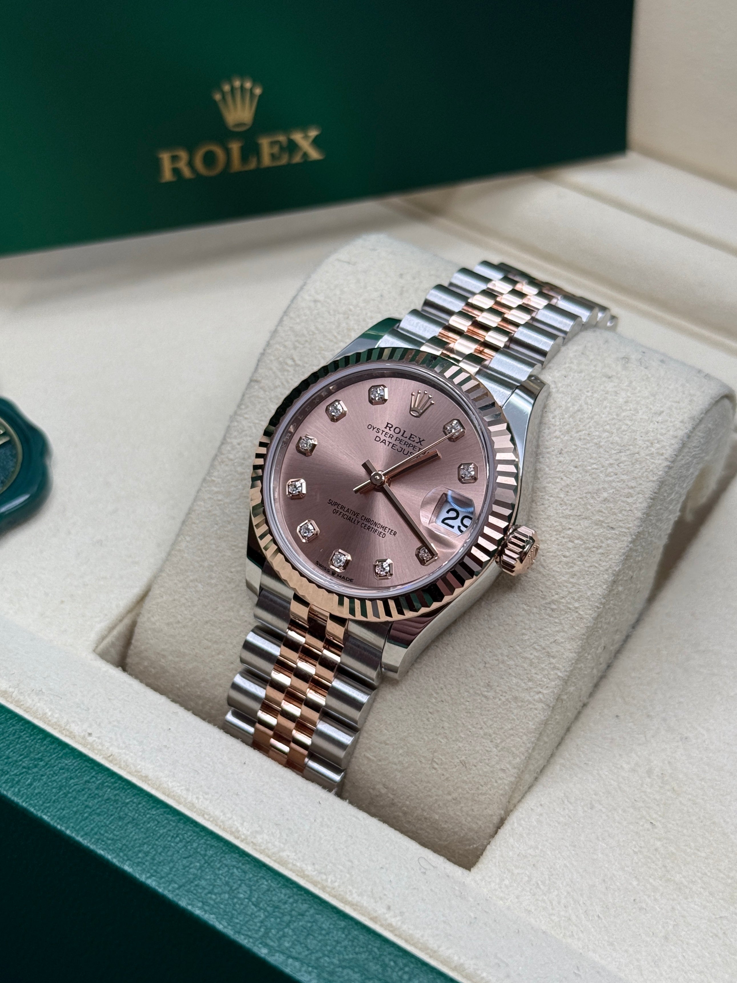 Datejust 31 Everose Gold Two-Tone Rose-Colour Diamond Luxury Watch