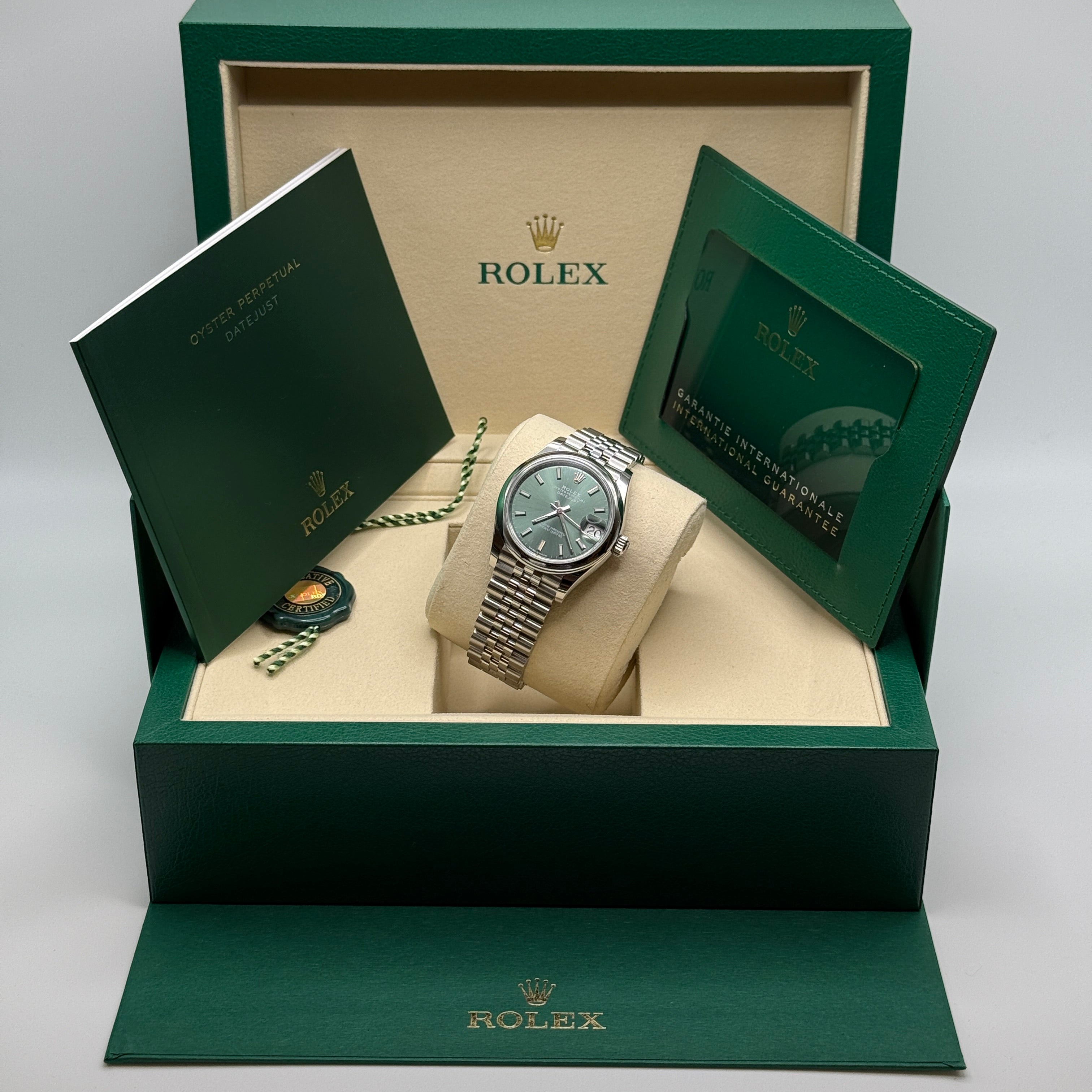 Datejust 31 Mint Green Index Luxury Watch