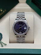 Datejust 31 Aubergine Roman Diamond Luxury Watch