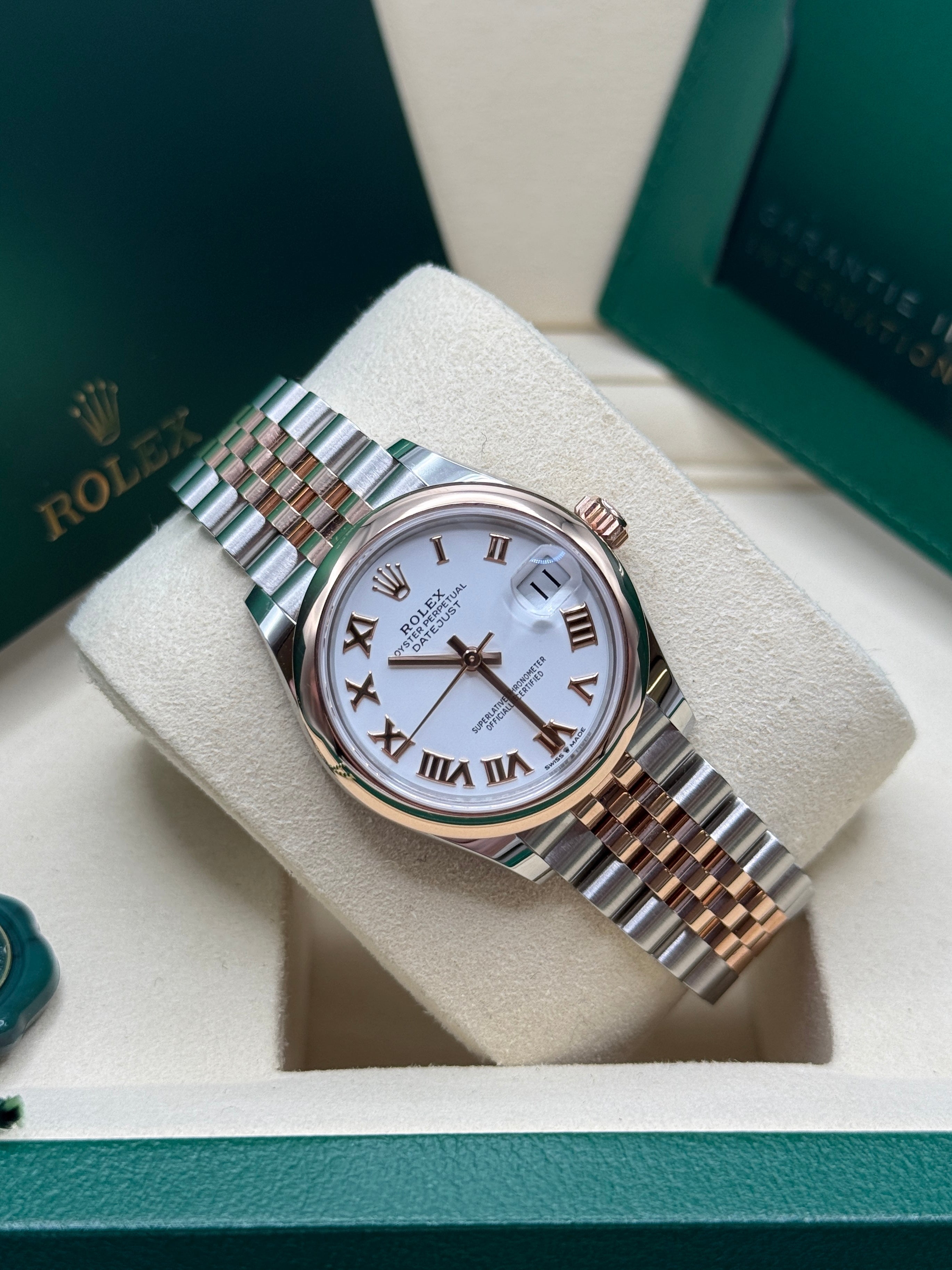 Datejust 31 Everose Gold Two-Tone White Roman Luxury Watch