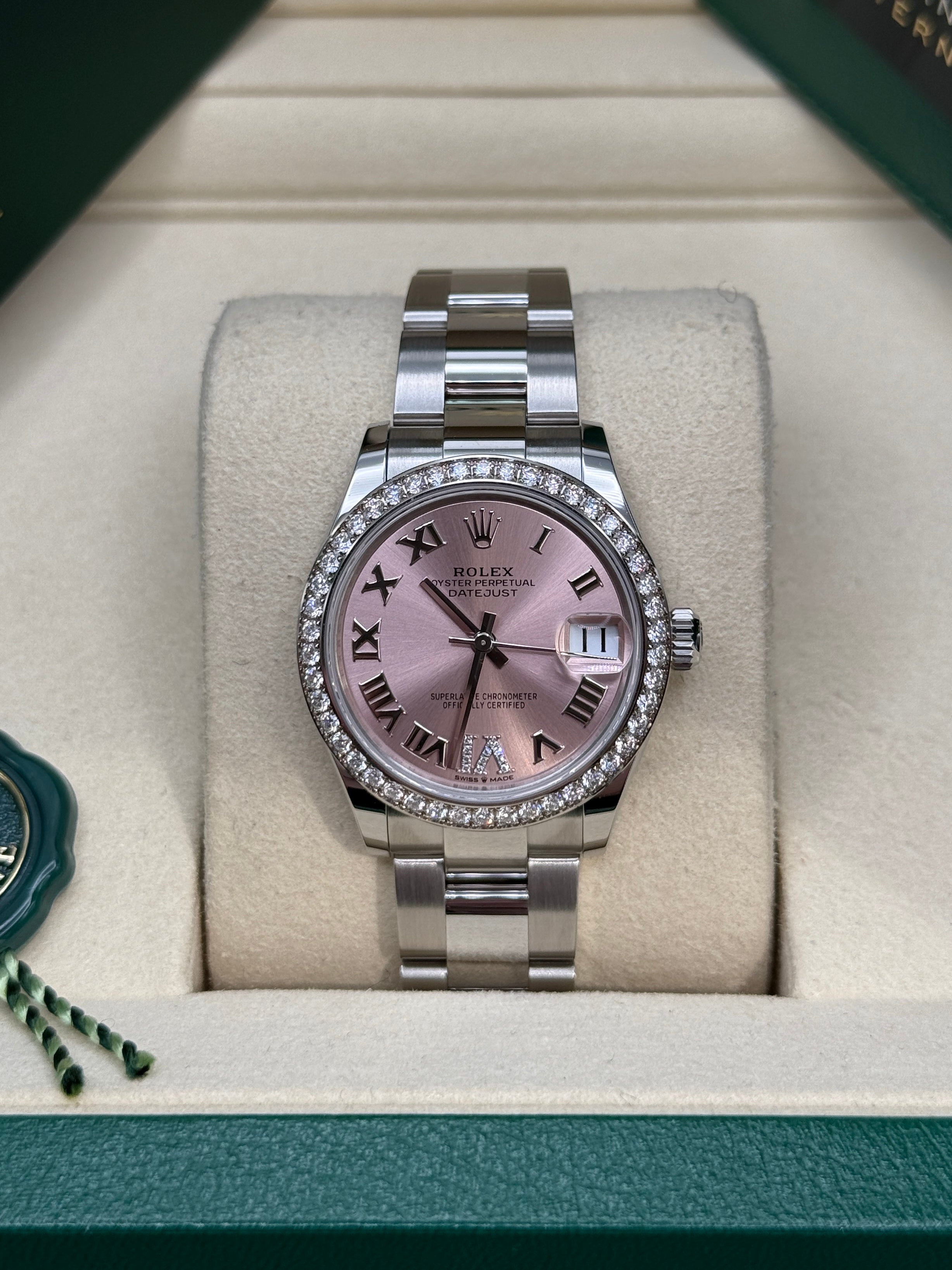 Datejust 31 Pink Roman Diamond Luxury Watch