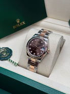 Datejust 31 Everose Gold Two-Tone Chocolate Diamond Luxury Watch