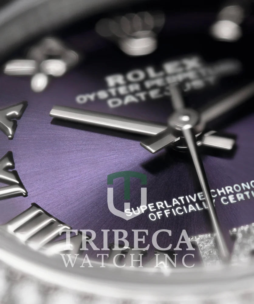 Datejust 31 Aubergine Roman Diamond Luxury Watch