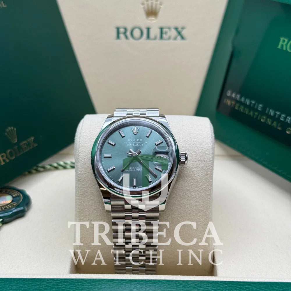 Datejust 31 Mint Green Index Luxury Watch