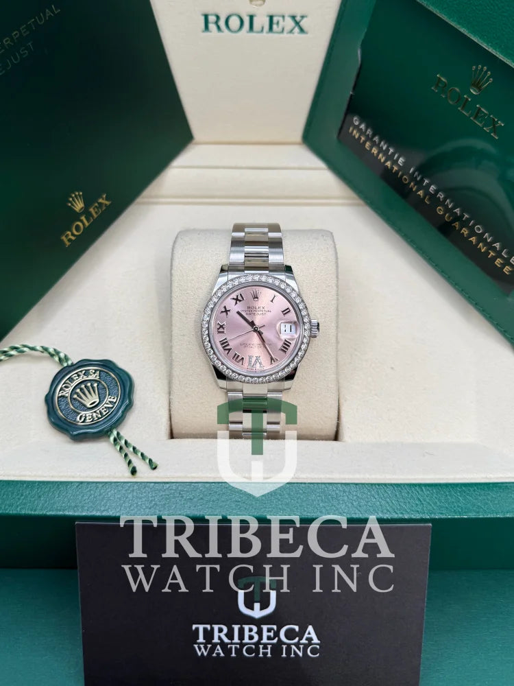 Datejust 31 Pink Roman Diamond Luxury Watch