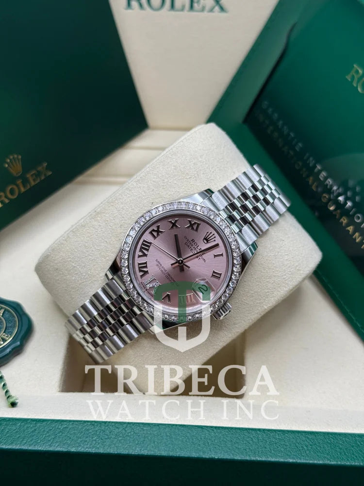 Datejust 31 Pink Roman Diamond Luxury Watch