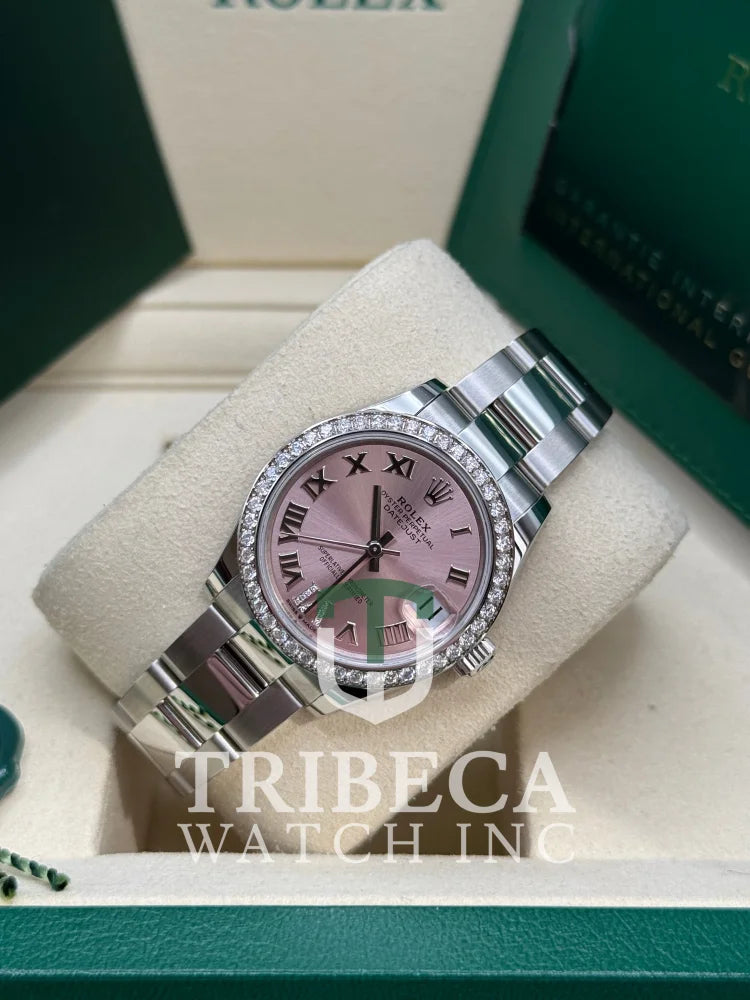 Datejust 31 Pink Roman Diamond Luxury Watch